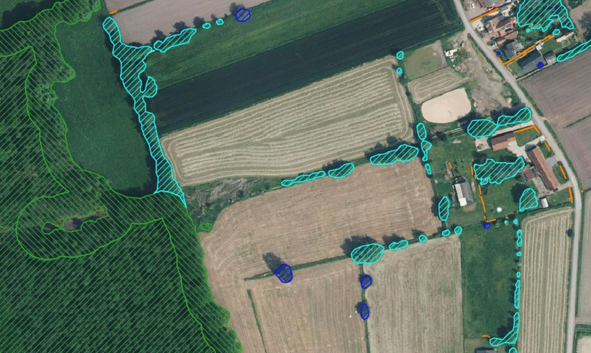 Segmentation of woody landscape features